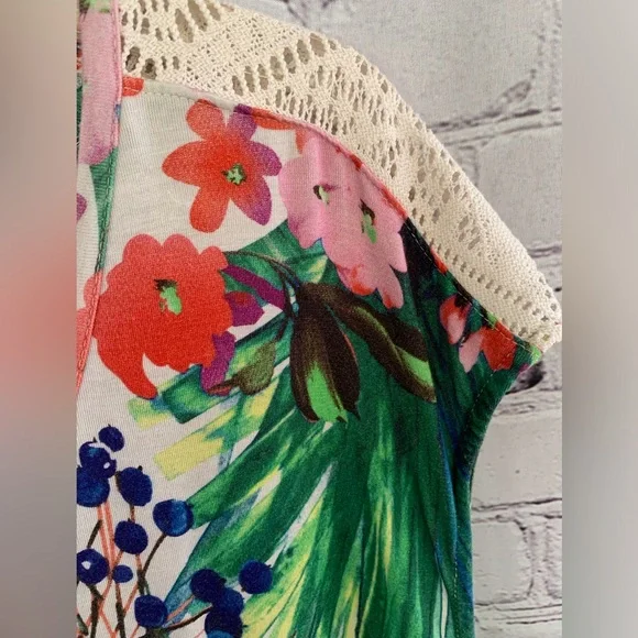 Peck & Peck Women's Tropical Floral Blouse - Cream and Multicolor XL - Picture 3 of 5